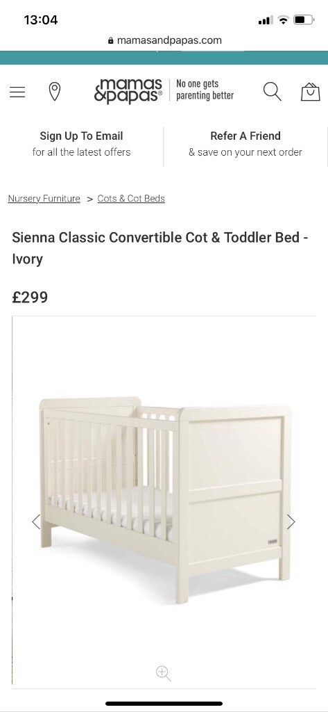 sienna mamas and papas cot bed